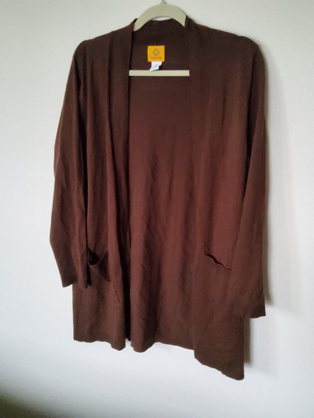 Ruby Rd Brown open front long Cardigan size M